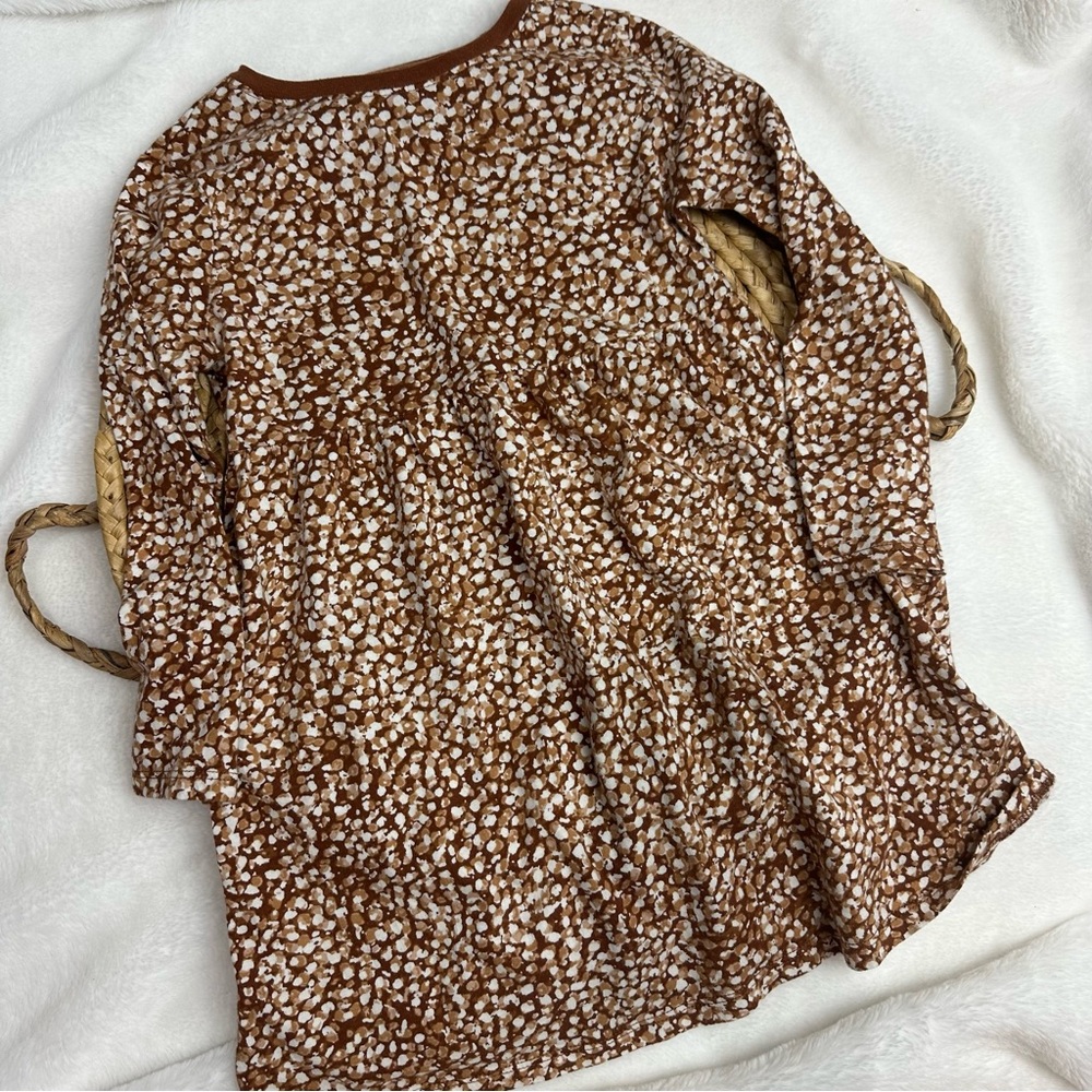 4T Casual Brown Cotton Dress